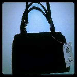 Black Velvet like shoulder handbag